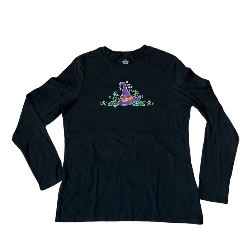 NWOT Unbranded Halloween Witch hat long sleeve tshirt If the Hat Fits size 12-14